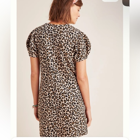 Velvet Jolene Leopard Puff-Sleeved Mini Dress Size Small - Picture 2 of 9